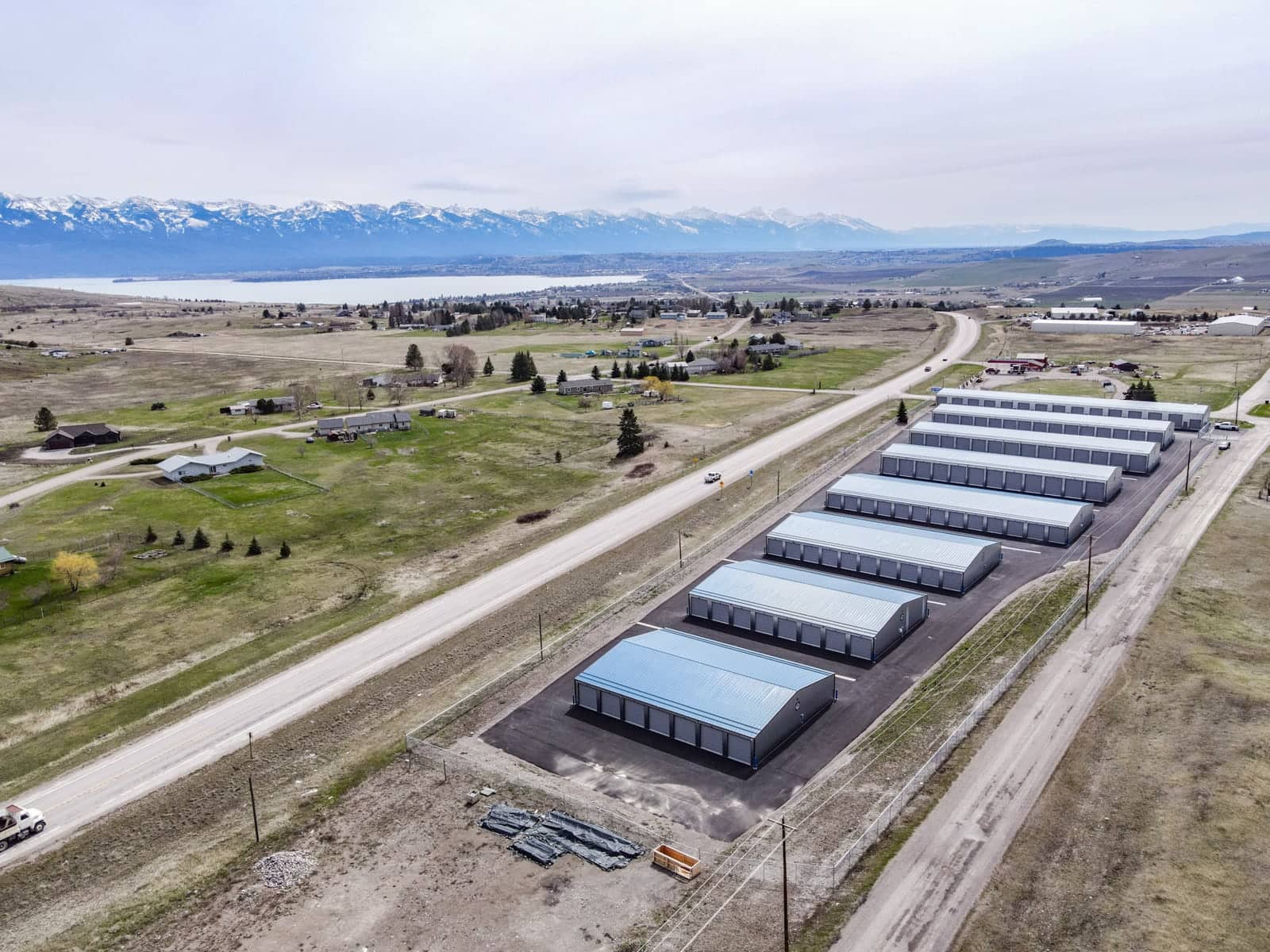 Aerial view 1 of Lakewood Storage storage facility in Polson, Montana - storage units Polson MT